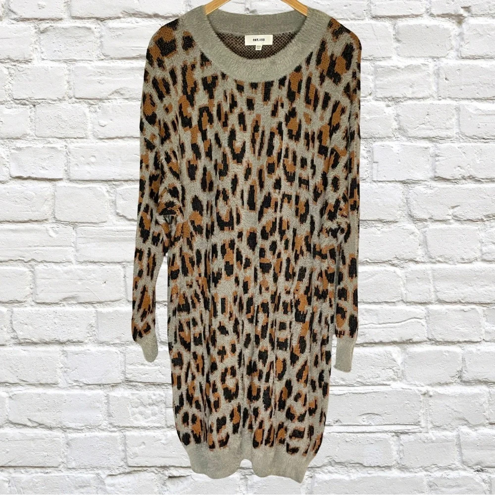 Net.153 Animal Print Sweater Dress